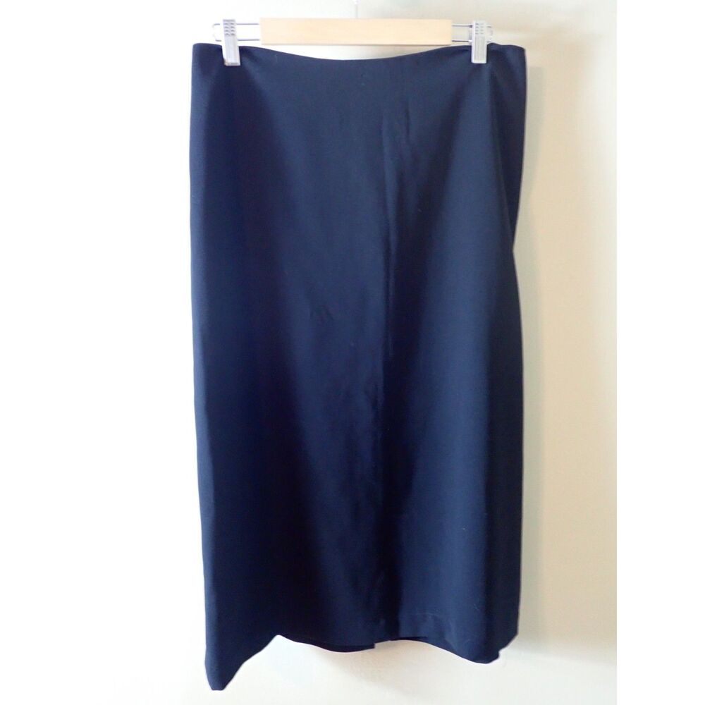 French Connection Satin Midi Skirt Size 10 Black